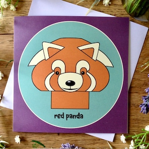 Rode pandakaart, blanco wenskaart voor verjaardag, bedankje, feest, afstuderen, gefeliciteerd, natuurliefhebbers, cadeau GRATIS verzending in het VK!