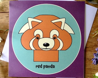 Carte panda roux, carte de voeux vierge pour anniversaire, merci, célébration, remise des diplômes, félicitations, amoureux de la faune, cadeau P&P ROYAUME-UNI GRATUIT !