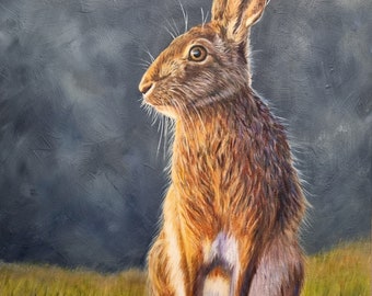 Golden Hare - fine art giclee print from my original oil painting