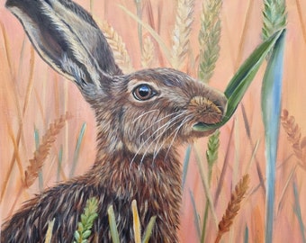 Munching hare -  fine art giclee print