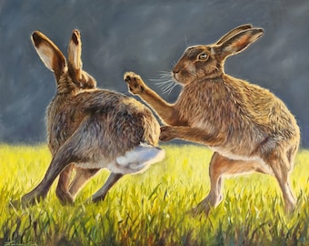 Fisticuffs at Dawn -  fine art print of my original oil painting