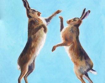 Boxing hares