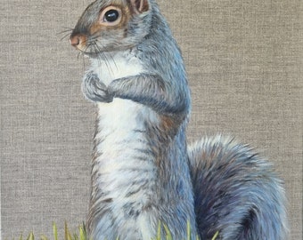 Cyril the Squirrel - fine art giclee print from my original oil painting