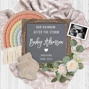 Rainbow Baby Announcement Digital, Gender Neutral Pregnancy Announcement