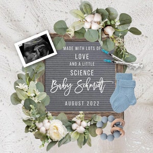 IVF Pregnancy Announcement Digital for Social Media, Baby Boy Announcement, Digital Pregnancy Announcement