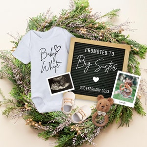 Promoted to Big Sister Baby announcement, Christmas Pregnancy Announcement Digita, Pregnancy Reveal, Baby Reveal, Pregnancy Flat Lay