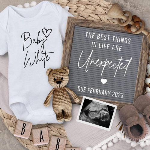 Unexpected Baby Announcement Digital Card Surprise Pregnancy Etsy