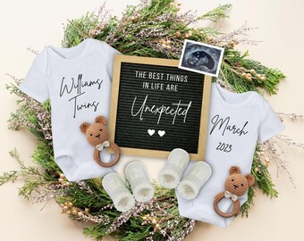 Faire-part de grossesse de jumeaux de Noël, révélation de genre neutre (numérique)