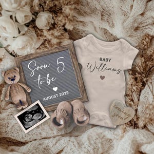 Boho Pregnancy Announcement, Soon to be 5, Grand Finale Baby, Third Baby Announcement Template, Third Baby Reveal, Last Pregnancy