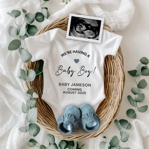 Pregnancy Announcement Digital Template, It&#39;s a Boy, Baby Reveal for Social Media, Baby Boy Announcement, Pregnancy Reveal