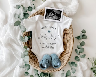 Pregnancy Announcement Digital Template, It's a Boy, Baby Reveal for Social Media, Baby Boy Announcement, Pregnancy Reveal