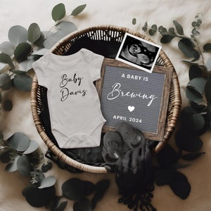 Halloween Pregnancy Announcement, Digital Baby is Brewing Pregnancy Announcement, Spooky Baby Reveal, Gender Neutral  Pregnancy Announcement