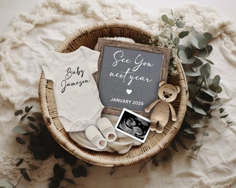 2025 New Year Baby Announcement, New Year Digital Pregnancy Reveal, New Year New Baby Social Media Pregnancy Reveal, January 2025 New Baby