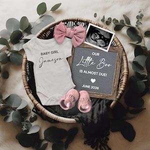 Faire-part de grossesse pour bébé fille Halloween, modèle de faire-part de bébé, faire-part de bébé, c&#39;est une fille, petit boo