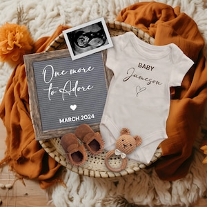 Fall One more to Adore Pregnancy Announcement Digital, Thanksgiving Editable Boho Pregnancy Reveal, One more to Adore Baby Reveal