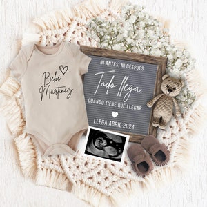 Anuncio de Embarazo, zwangerschapsaankondiging SPAANS, Baby Reveal Social Media, La mejor sorpresa llega, Boho Gender Neutral Pregnancy Reveal