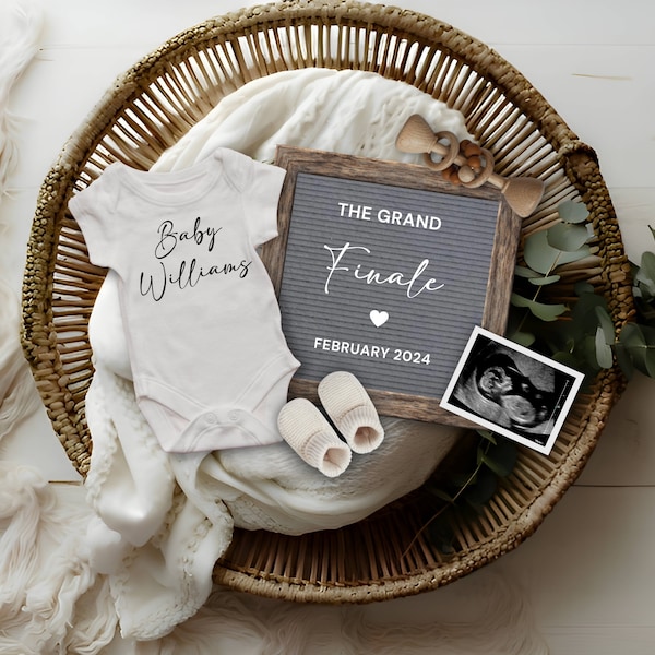 Last Baby Pregnancy Announcement Digital, Editable The Grand Finale Baby Announcement, Pregnancy Reveal, Gender Neutral Baby Reveal