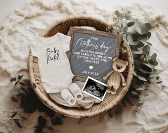 Mother's Day Digital Pregnancy Announcement, Boho Baby Reveal, Gender Neutral Pregnancy Reveal Template, Instagram Facebook Pregnancy