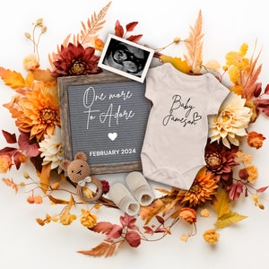 Fall Floral One more to Adore Pregnancy Announcement Digital, Thanksgiving Editable Boho Pregnancy Reveal, One more to Adore Baby Reveal