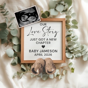 Valentines Day Pregnancy Announcement Digital, First Baby Announcement Template, February Neutral Baby Reveal, February 2026 Baby Reveal