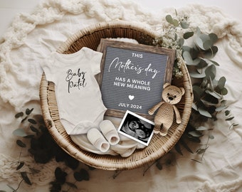 Mother's Day Digital Pregnancy Announcement, Baby Reveal, Gender Neutral Pregnancy Reveal Template, Mother's day has a whole new meaning