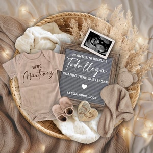 Anuncio de Embarazo, Pregnancy Announcement SPANISH, Baby Reveal Social Media, La mejor sorpresa llega, Boho Gender Neutral Pregnancy Reveal