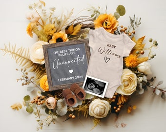 Fall Unexpected Pregnancy Announcement  Digital, Thanksgiving Baby Reveal, Autumn Baby Announcement, Pregnancy Reveal, Fall Baby Reveal