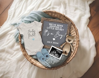 Baby Boy Pregnancy Announcement, Social Media Gender Reveal (Digital)