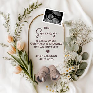 Spring Pregnancy Announcement Digital Template, Flower Baby Reveal, Easter Baby Announcement, Pregnancy Reveal, Extra Sweet Spring