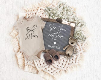 PAPI J'ARRIVE EN 2026 Body En Coton Blanc Annonce Grossesse