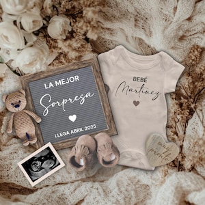 Anuncio de Embarazo, Boho Anúncio de Gravidez ESPANHOL, Baby Reveal Social Media, La mejor sorpresa, Boho Gender Neutral Pregnancy Reveal