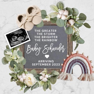 Editable Rainbow Baby Pregnancy Announcement Digital for Social Media, Baby Announcement, Digital Pregnancy Announcement, Instagram Post