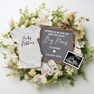 Spring Pregnancy Announcement  Digital, Flower Baby Reveal, Easter Baby Announcement, Pregnancy Reveal, Big News to Share