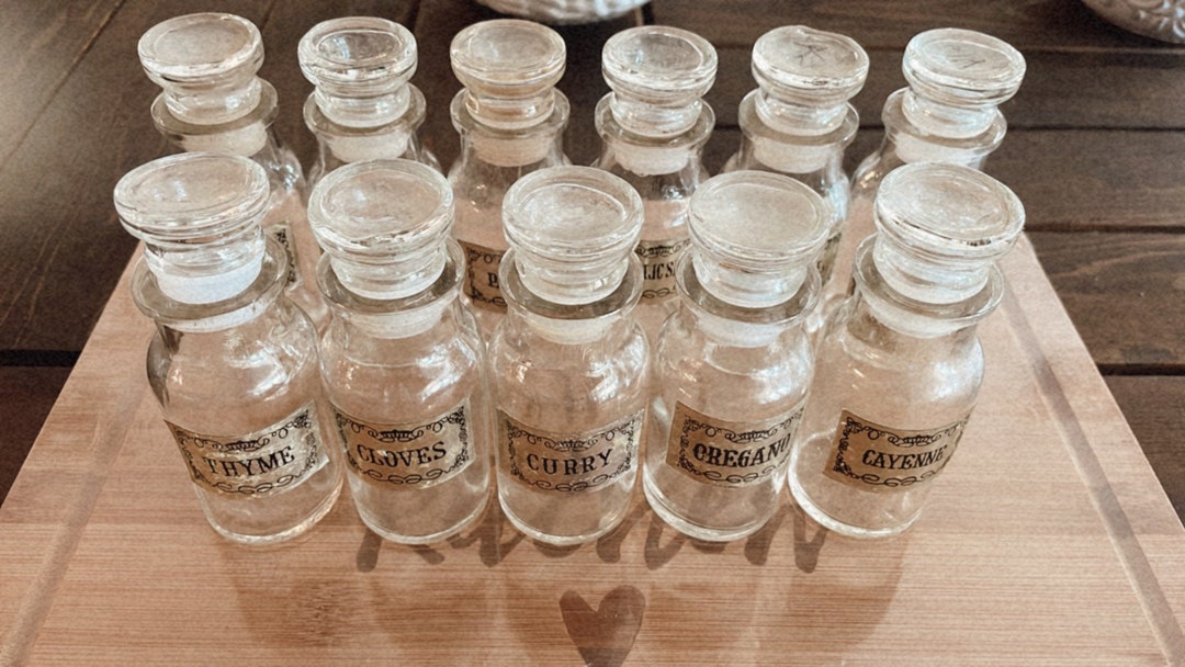 Set of 11 Apothecary Spice Jars Etsy