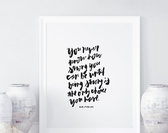 Bob Marley Print – hand lettered, brush lettering, affirmation quote
