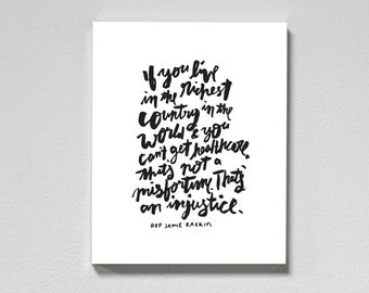 Healthcare Justice Print – hand lettered, brush lettering, affirmation quote