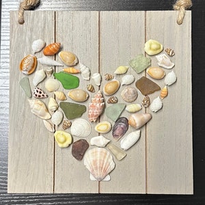 Mozaïek hartvormige schelpkunst