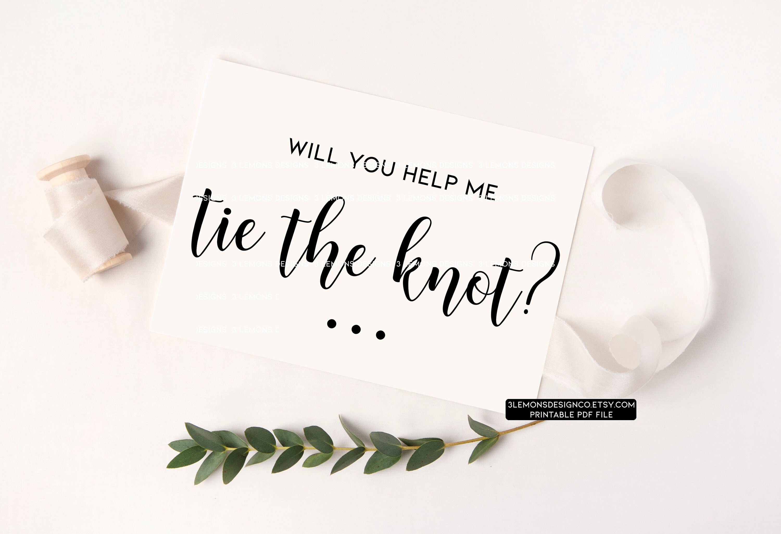Will you help me tie the knot card bridesmaid box bridesmaid | Etsy