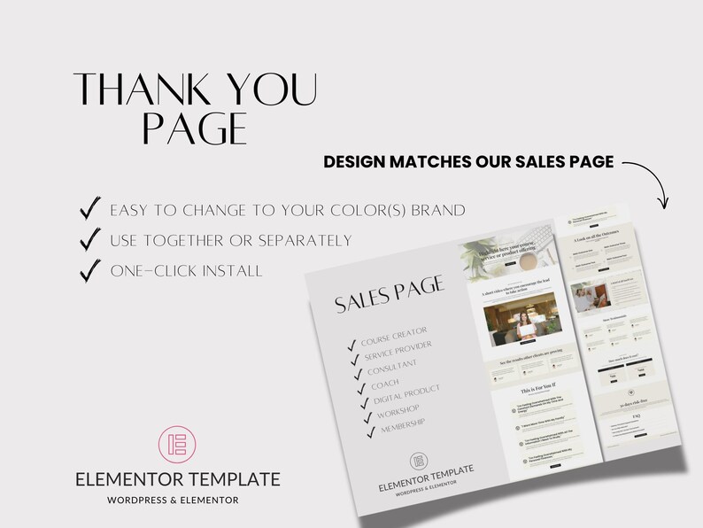 Elementor Thank You Page Template | Coaches, Course Creators, Digital ...