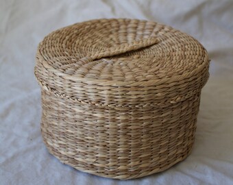 Aufbewahrungskorb Seegras Mit Deckel