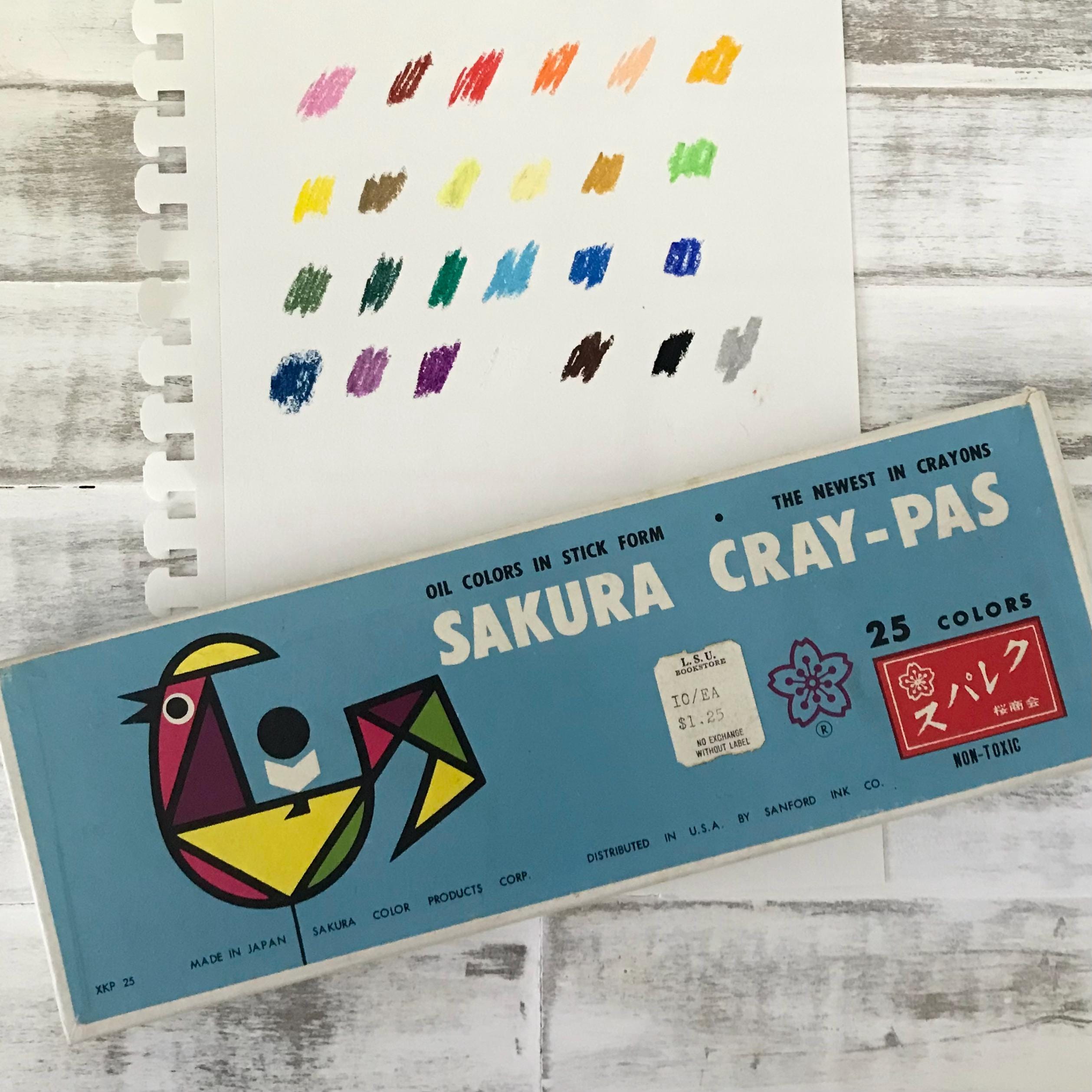 Vintage Sakura Cray-pas Oil Pastels, Set of 25, Partially Used