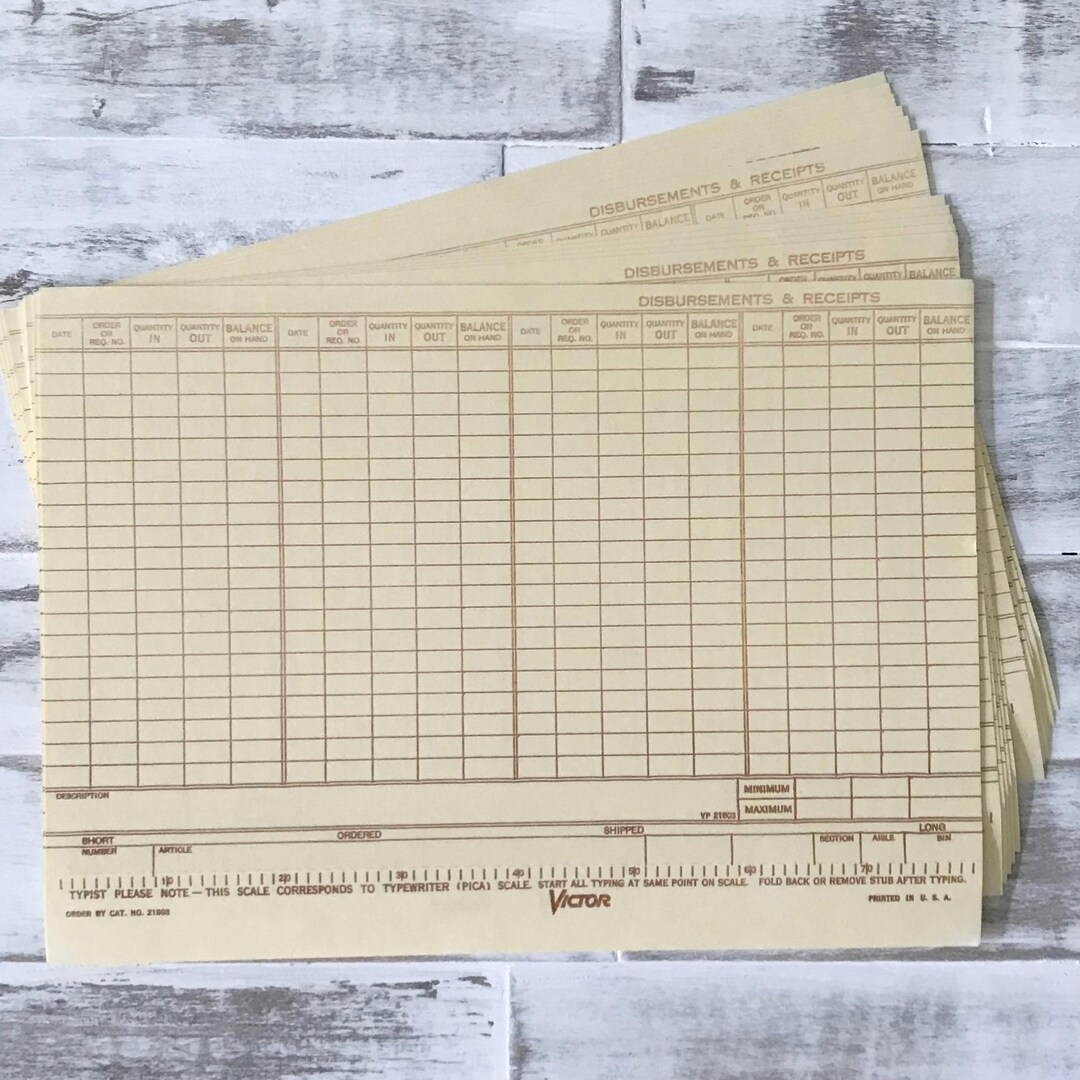 Victor Point Forms Vintage Victor Office Forms From the 1960s for Disbursements and ...