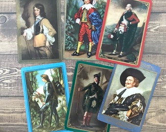 Vintage playing cards for swaps and crafts of dapper gentlemen from art. 6 vintage cards from as far back from the 1930s.