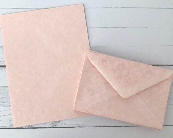 Vintage Pink Stationery Set by Whiting's. 12 Sheets of Pink Parchment ...