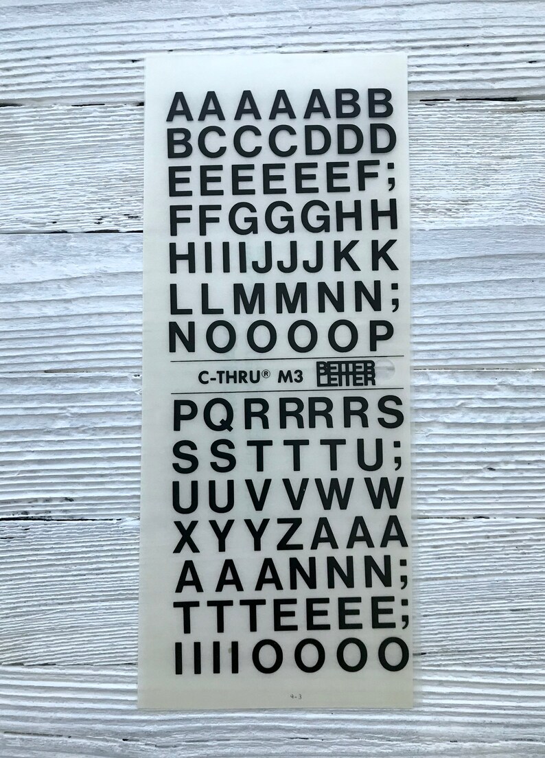 Vintage Dry Transfer Lettering by CThru Graphics Better Etsy