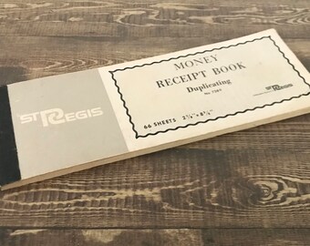 Vintage receipt book with 20 receipts, 2 part receipts with white and yellow. Made by St. Regis paper. Great for junk journals!