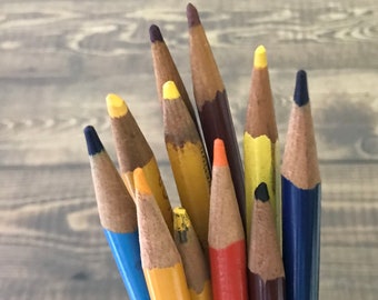 Vintage pencil lot: includes 5 Eberhard Faber "Paint with Pencils" watercolor pencils, 3 Col-Erase, 2 Dixon Kegler, & 1 Venus Spectracolor.