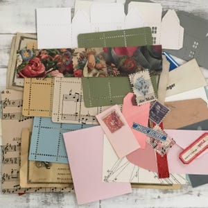 Vintage paper ephemera sampler kit with 40 pieces of extras, samples, offcuts, and odds and ends.