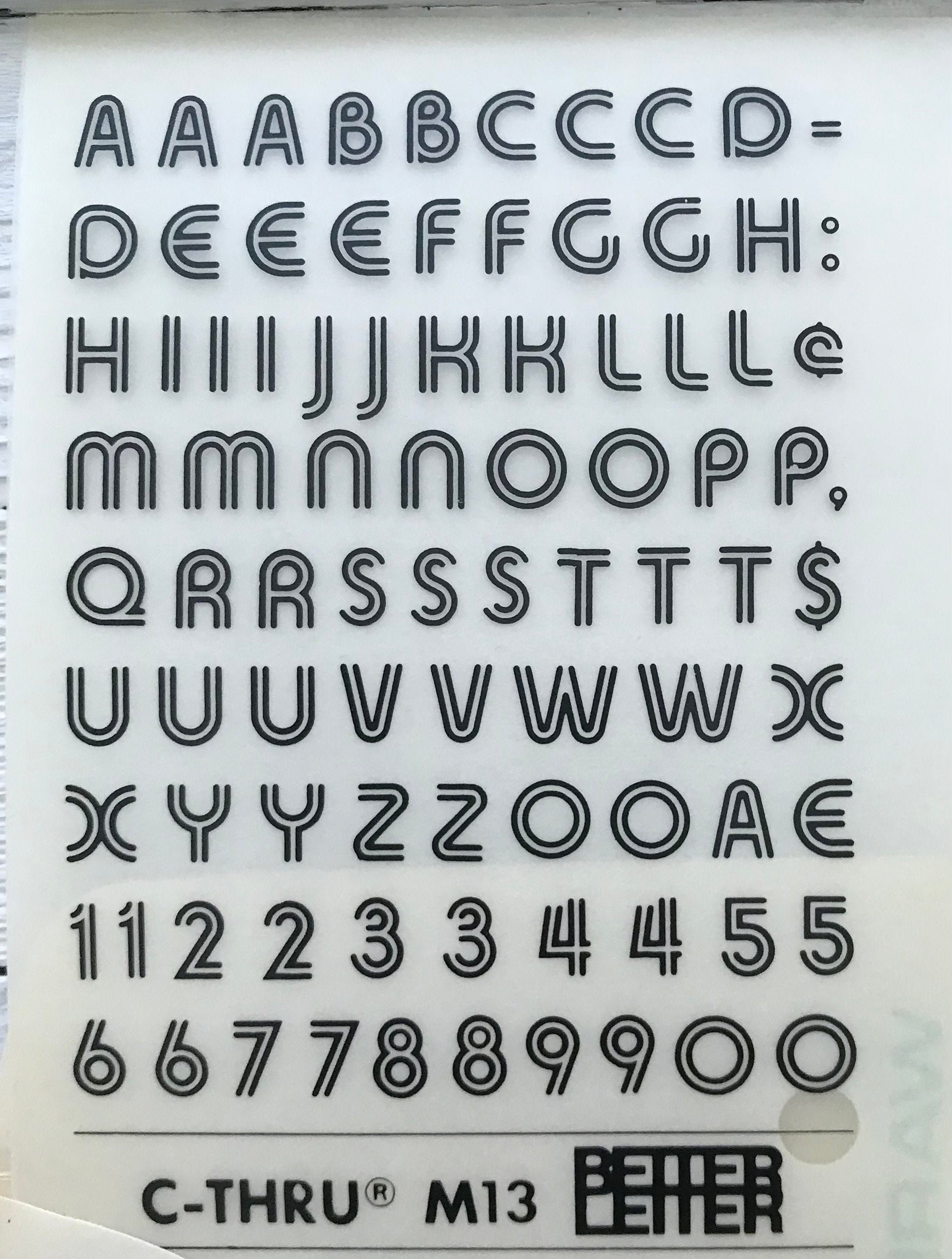 Officeworks Transfer Lettering Home & Living Office & School Supplies Layering Outline Font for ...