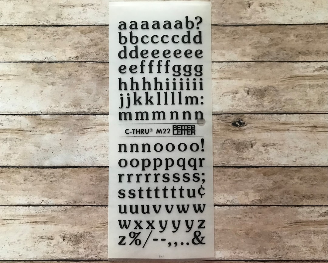 Vintage Dry Transfer Rub on Letters, Lower Case Serif Font, Made by C ...